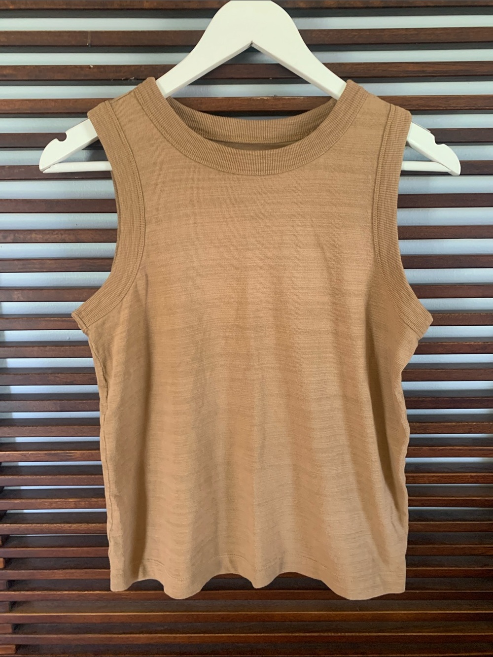 LOFT Camel Ribbed Sleeveless Tank